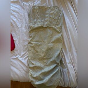 Sparkling Gold Strapless Dress- Size S